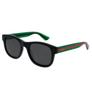 New Gucci GG0003SN 006 52 - Black/Green Sunglasses